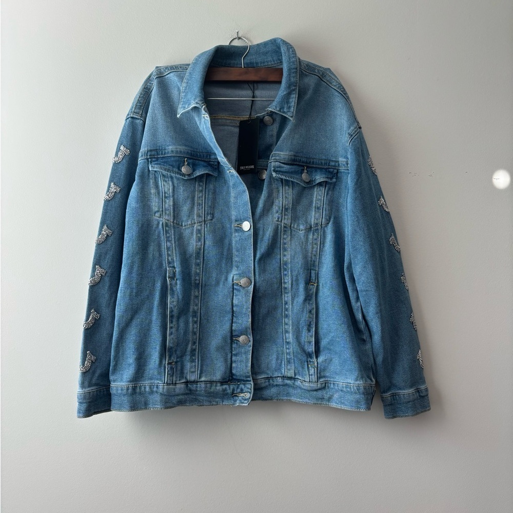 NWT True Religions women's jean jacket size‎ L
